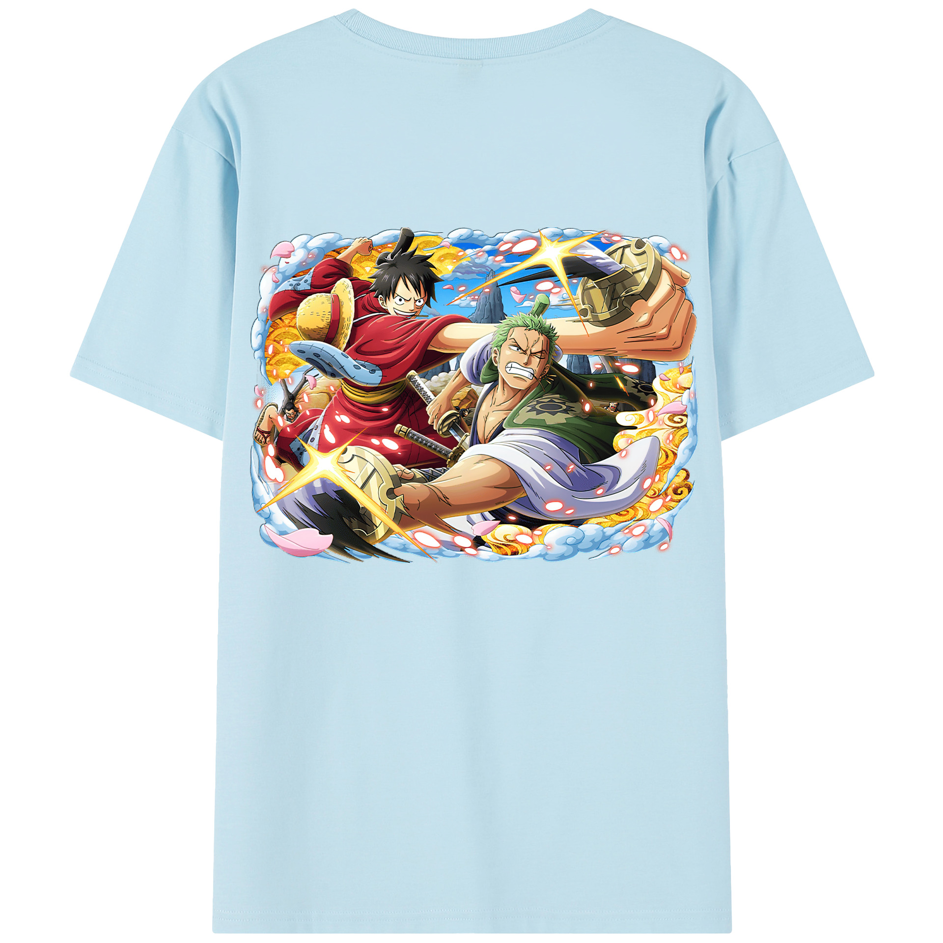 ワンピース モンキー・D・ルフィ ONE PIECE Monkey D. Luffy 綿100％半袖Tシャツ（背面プリント）
